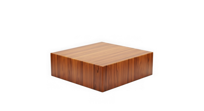 A simple wooden cube isolated on a black background
