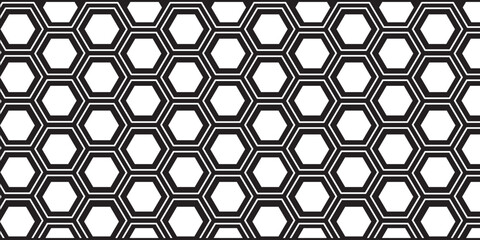 Hexagon background wall pattern. Abstract black hexagon technology, or honeycomb pattern with editable stroke isolated on background.