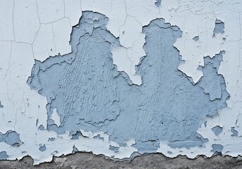 Obraz premium Close up of a weathered blue painted wall with peeling paint texture