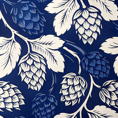 Seamless pattern with beer hops	
