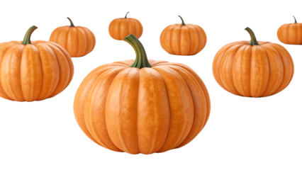 pumpkins isolated on transparent white background full depth of field clipping path