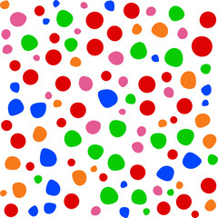 Colorful Round Polka Shapes Hand Drawn Background
