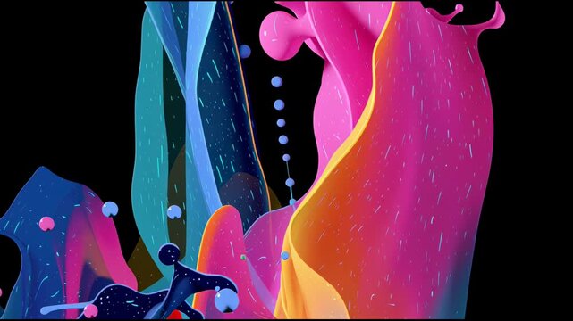 Colorful Paint Splashes Motion Graphics
