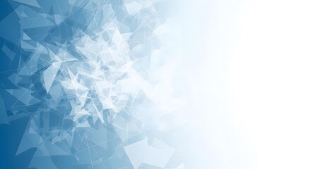 Abstract blue and white gradient background with geometric shapes