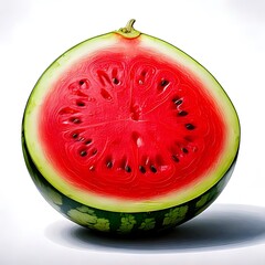 Watermelon Slice - A Refreshing Summer Treat with Juicy Red Flesh.