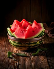Watermelon Slices in a Bowl - A Refreshing Summer Treat.