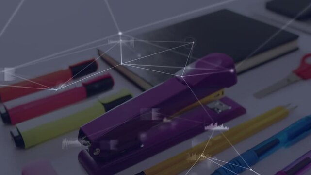 Network lines appearing triggers purple stapler and highlighter pulsing HUD showing connectivity