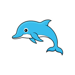 Leaping Dolphin Ocean Animal Illustration