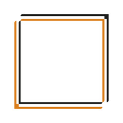 Double Black and Orange Square Frame Vector Illustration