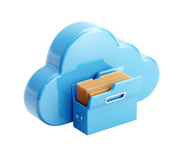 Digital cloud storage with file folders for data management
