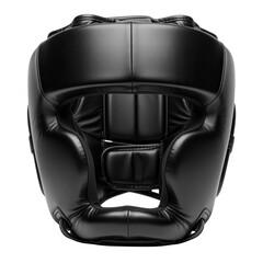 Naklejka premium Black Boxing Headgear Front View Isolated on White Background
