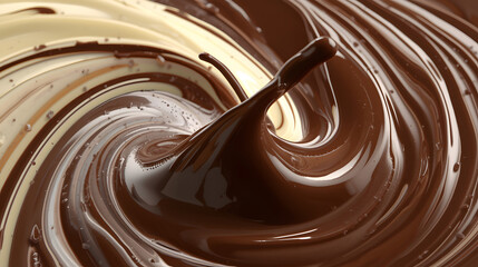 Dynamic chocolate swirl pattern with rich creamy tones high resolution photo