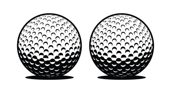 Two golf balls with dimple pattern