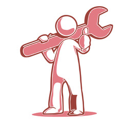 Man Holding a Wrench