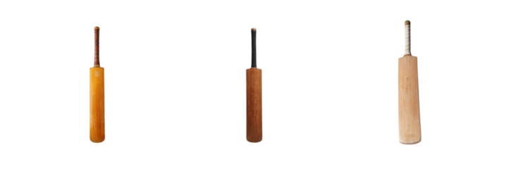 Three wooden handled crochet hooks isolated on transparent background