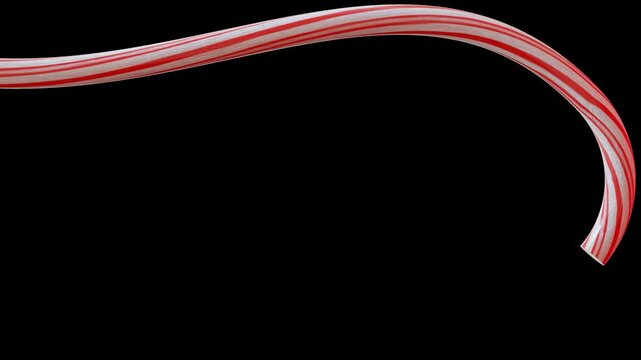 This 3d rendering features a delightful candy cone bordered with red and white stripes. Set against transparent background, it brings a playful and festive atmosphere to any setting