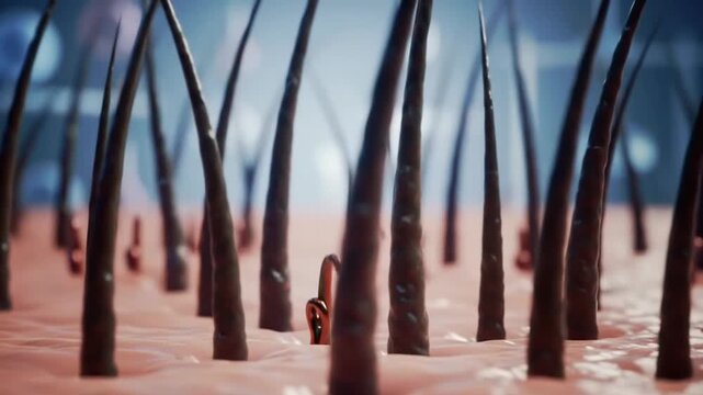 Human hair grows from the pores of the skin