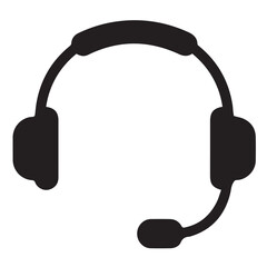 Headphones Icon - Customer Support, Call Center, Communication Vector Illustration.