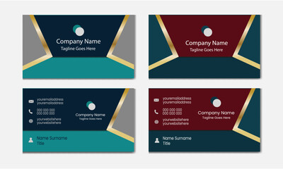 Simple design modern business card 2 sets templates. 