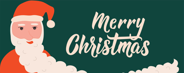 Christmas banner. Merry Christmas. Greeting banner with hand drawn lettering.