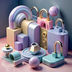 A metal padlock and key serve as an iconic symbol for digital protection and safe business access