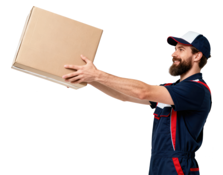 Delivery Man with Package - Fast Shipping