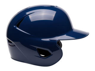 Navy Blue Baseball Helmet Isolated on White - Protective Gear