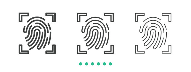 Fingerprint Scanning icon. Thin line icon vector © Bradericon