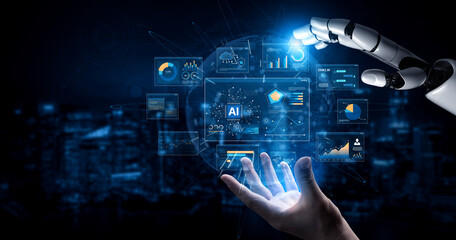 AI brain processes big data with generative AI, LLMs, and machine learning to support business decisions, prompt engineering, and future agentic artificial intelligence systems. spline