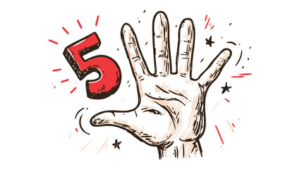 Obraz premium Cartoon Hand Giving High Five Vector Illustration for Social Media Celebrations