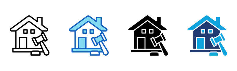 Property Law icon Multi Style Vector Illustration