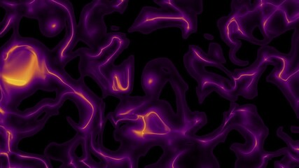 Abstract animated background with glowing purple and orange fluid patterns, forming smooth organic shapes that move dynamically creating a energy effect ideal for modern digital visuals and motion art - Powered by Adobe