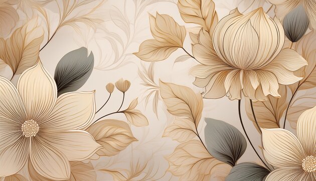 subtle repeating floral motif on a light background wallpaper pattern organic