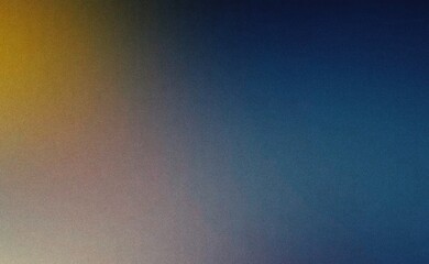 Abstract gradient background with grainy noise texture, blue and yellow color blend
