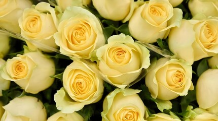 Yellow rose bouquet close-up