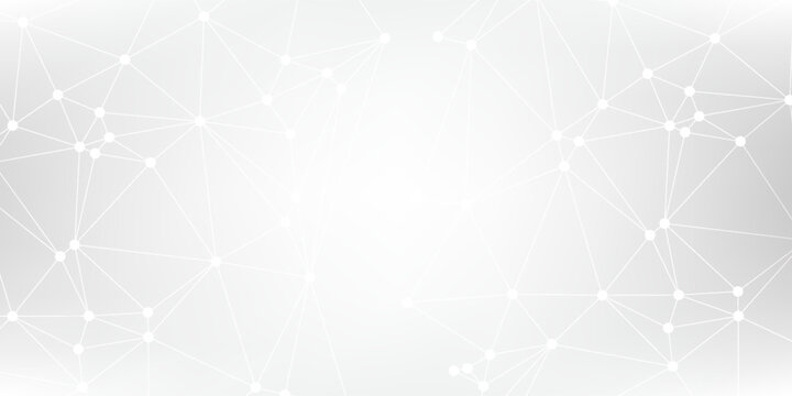 Website header or banner design with abstract polygonal background and connecting dots and lines. Global network connection. Digital technology with plexus background