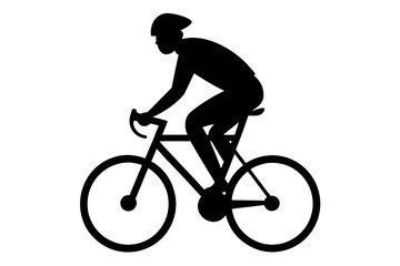Obraz premium Riding a bicycle silhouette vector, man on bicycle black symbol