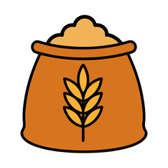 sack of grains with wheat symbol