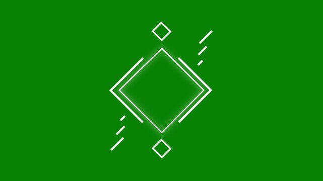Fireworks explosion line shape blast with rectangle blast animation. Festive, holiday, sports, event, night sky, fireworks,  timeline explosion, and glow light effect on a green screen background.