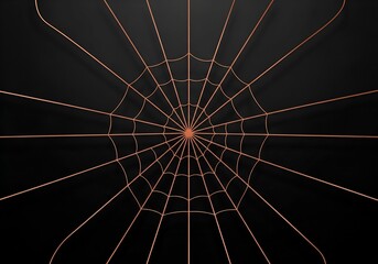Halloween spider web design with copper wire on dark spooky background