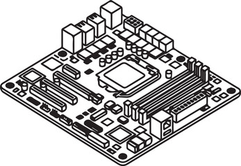 Motherboard circuit board technology icon