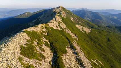 Dovbushanka mountain, Gorgany Reserve, Ukraine. Landscape of the Eastern Carpathians of the Gorgany...