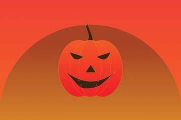 Spooky Jack O Lantern Grinning with Halloween Atmosphere Background