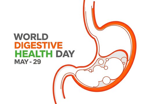World digestive health day illustration isolated on white background, celebrated on may 29