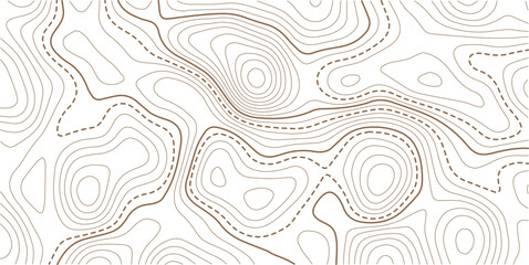 Topographic gold luxury map background. Geographic abstract pattern. The topo contour or wallpaper. Mountain trail terrain or path.Topographic background and texture, monochrome image. 3D waves