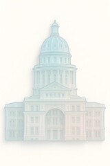 Texas Capitol Illustration with Modern Glass Effect and Futuristic Design