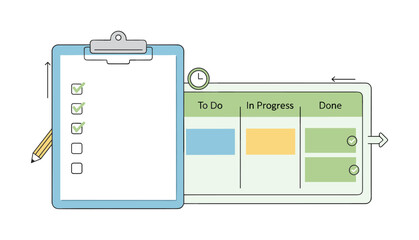 Kanban board checklist for project workflow management