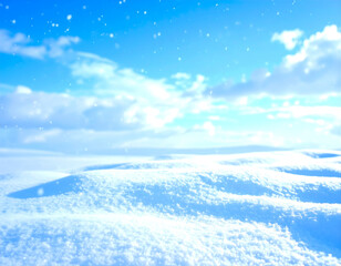 Obraz premium Calm Winter Morning Scene with Pure White Snow and Light Clouds