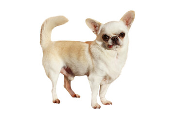 white chihuahua on a transparent background	