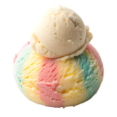 Vanilla ice cream isolated on a transparent background

